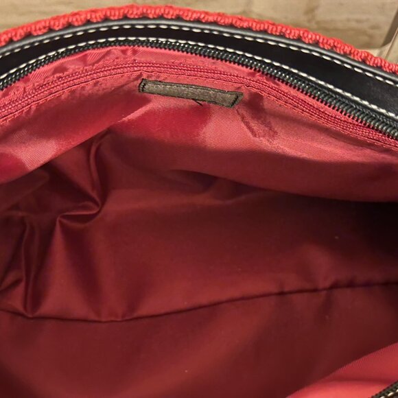 The Sak Red Handbag with Black Leather Trim Handles - Picture 13 of 15